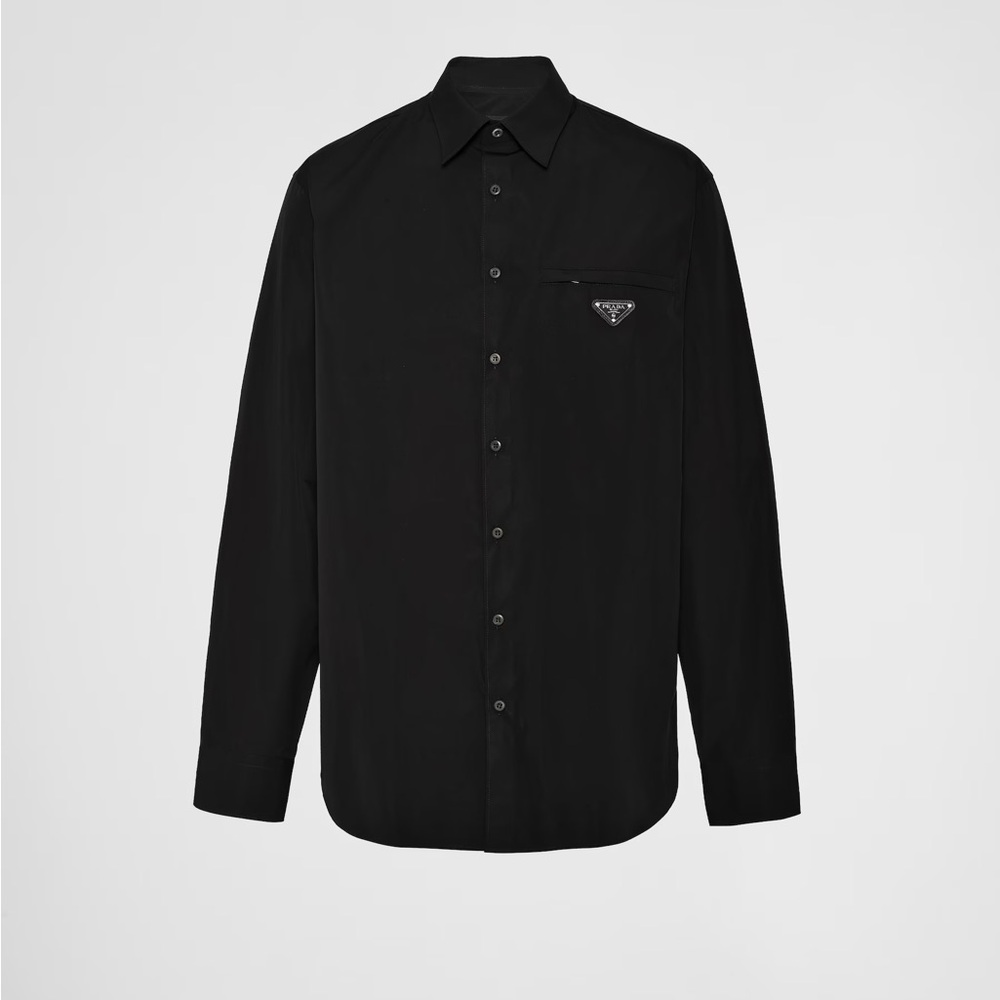 Prada Men's silk Black Button-Up Shirt